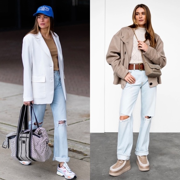 NWT RE/DONE 90s High Rise Light Wash Distressed Denim Loose Straight Leg Jean 26 - Picture 5 of 14